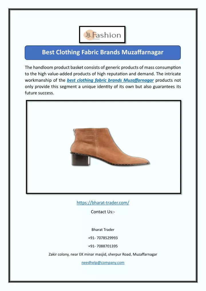 best clothing fabric brands muzaffarnagar