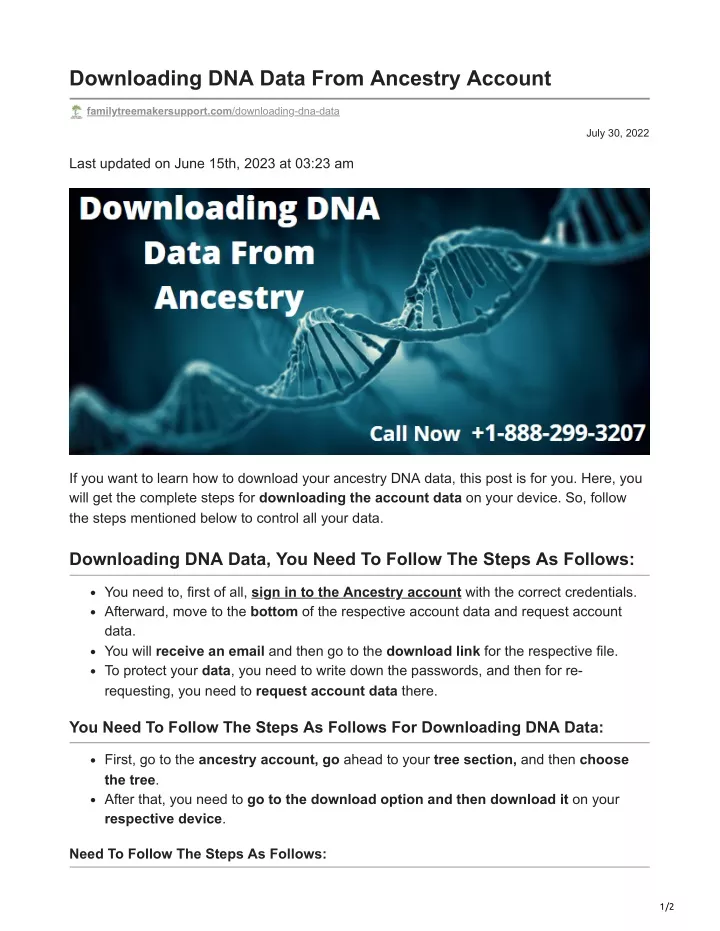 downloading dna data from ancestry account