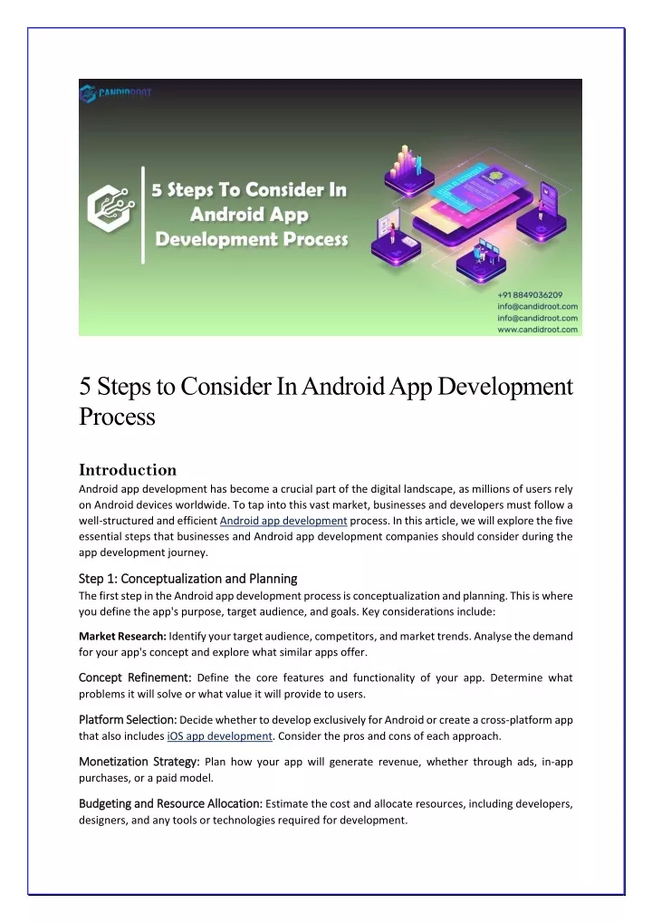5 steps to consider in android app development