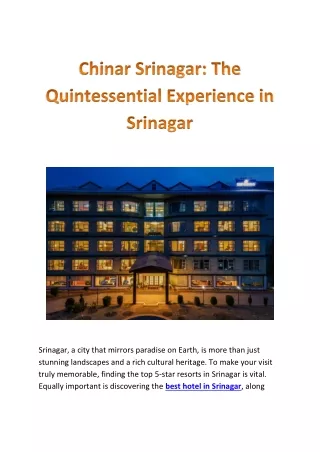 srinagar a city that mirrors paradise on earth