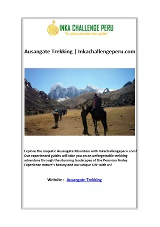 Ausangate Trekking | Inkachallengeperu.com