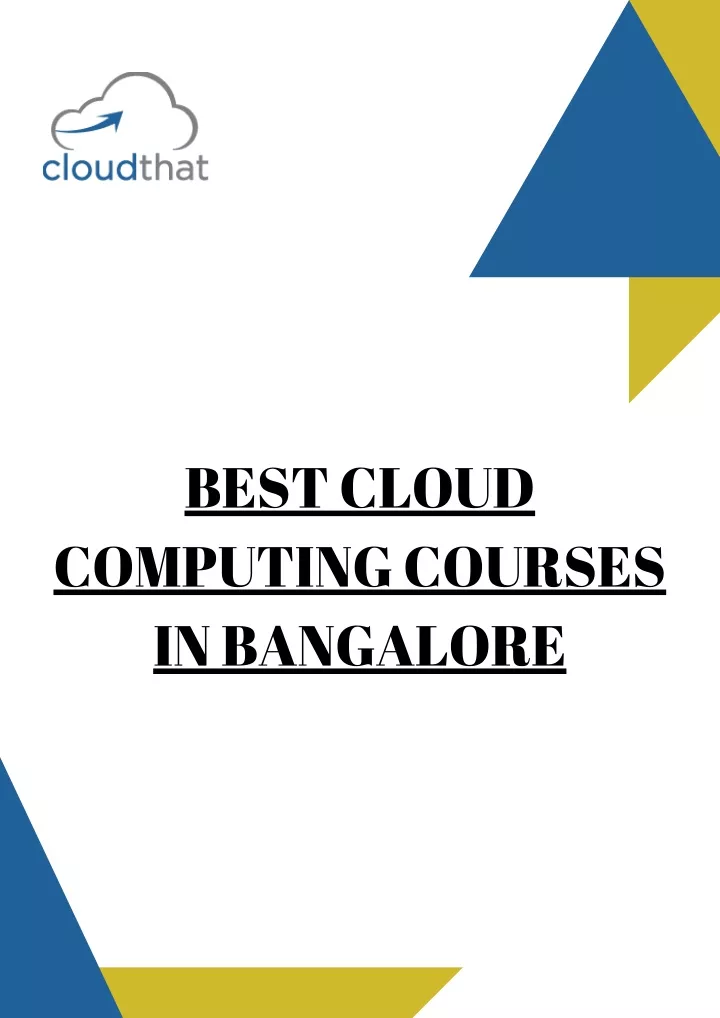 best cloud computing courses in bangalore
