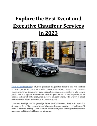 Explore the Best Event and Executive Chauffeur Services in 2023.docx