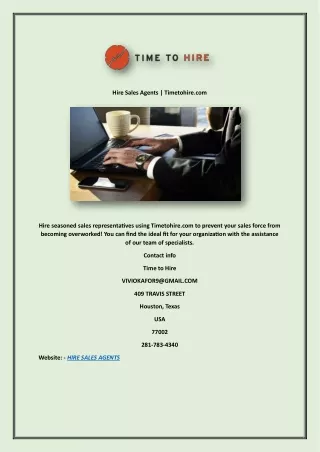 hire sales agents timetohire com