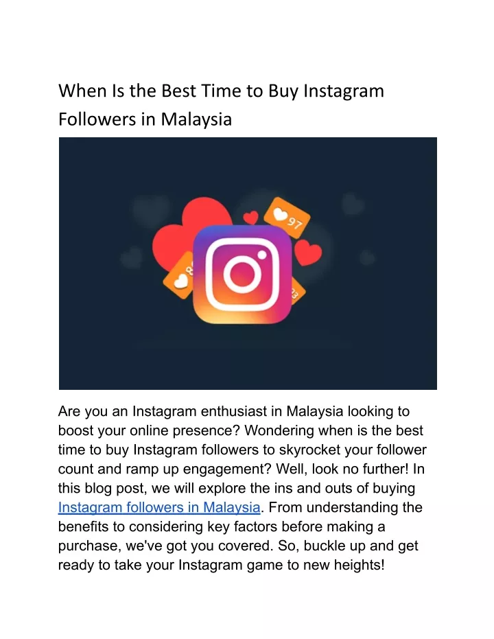 when is the best time to buy instagram followers