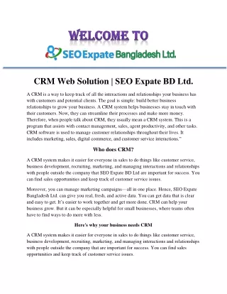 CRM Web Solution