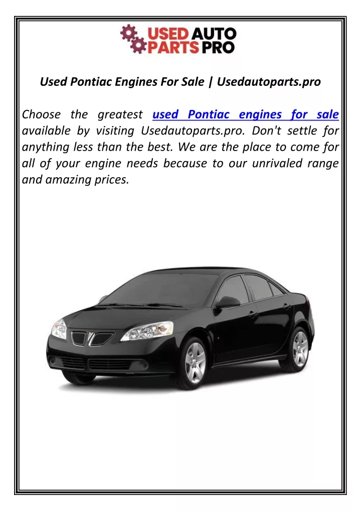 used pontiac engines for sale usedautoparts pro