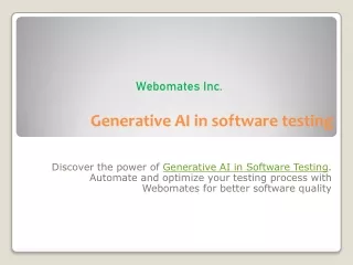 Generative AI in software testing