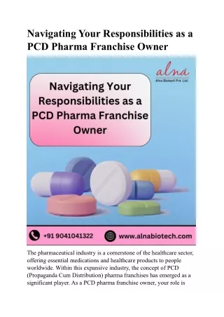 Navigating Your Responsibilities as a PCD Pharma Franchise Owner