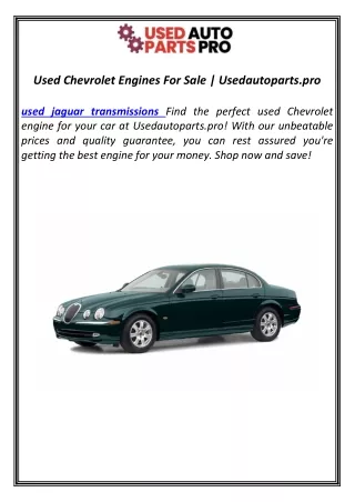 Used Jaguar Transmissions | Usedautoparts.pro