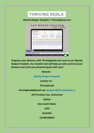 weekly budget template thrivingkoala com