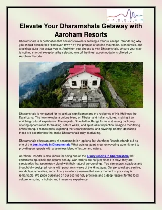 elevate your dharamshala getaway with aaroham