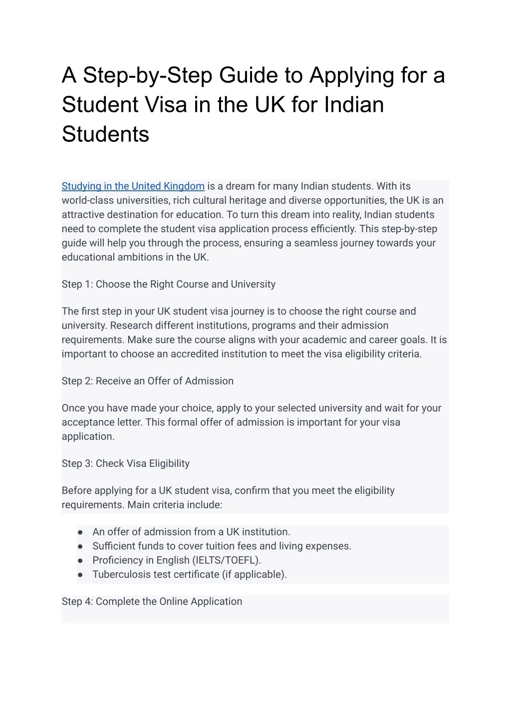 PPT - A Step-by-Step Guide to Applying for a Student Visa in the UK for ...