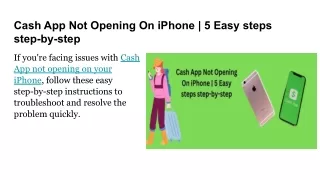 Cash App Not Opening On iPhone