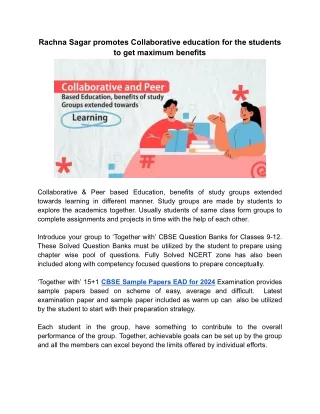 rachna sagar promotes collaborative education