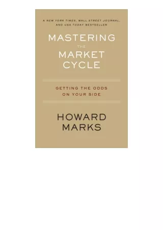 PDF read online Mastering The Market Cycle Getting The Odds On Your Side full