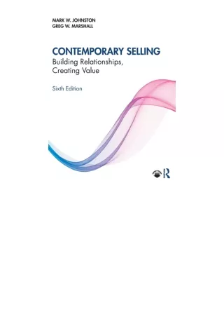 Download PDF Contemporary Selling Building Relationships Creating Value free acc