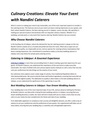 culinary creations elevate your event with