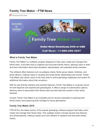 Family Tree Maker News