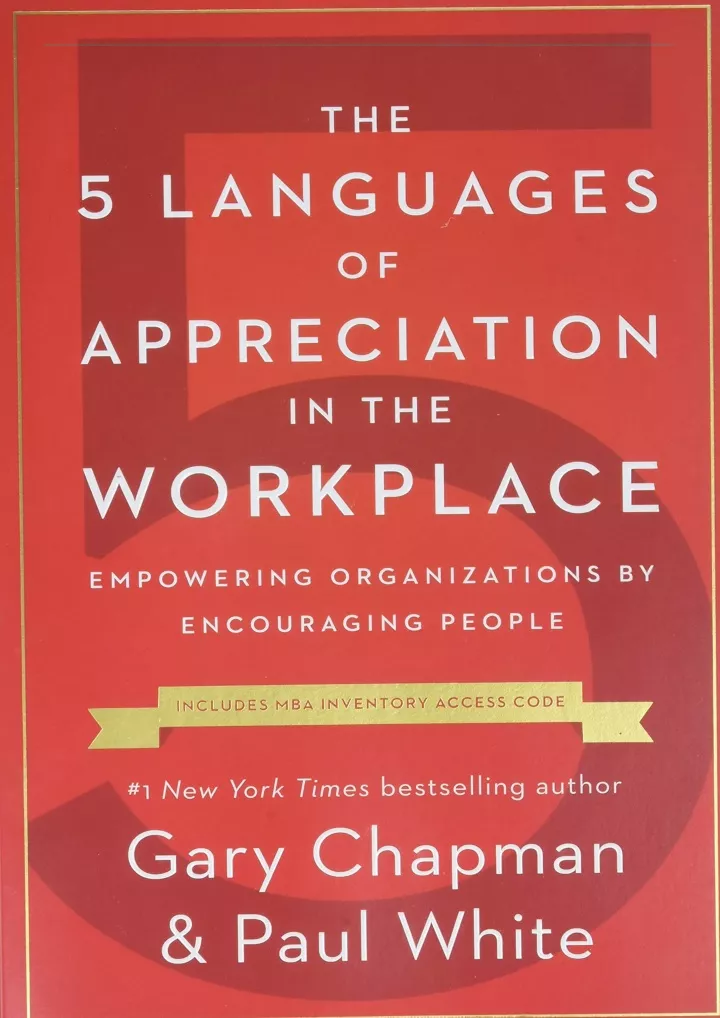 the 5 languages of appreciation in the workplace