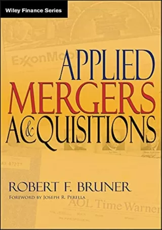 DOWNLOAD [PDF] Applied Mergers and Acquisitions kindle