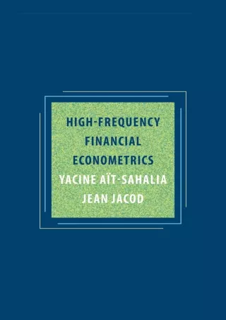 READ [PDF] High-Frequency Financial Econometrics bestseller
