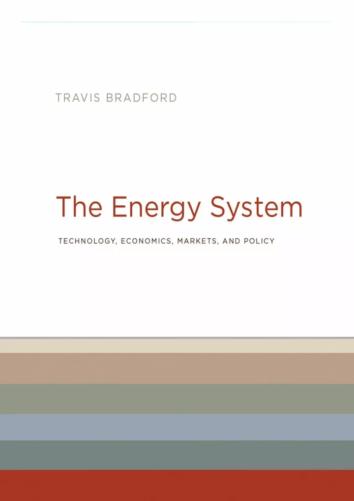 the energy system technology economics markets