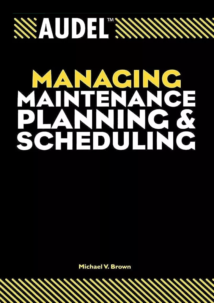 audel managing maintenance planning