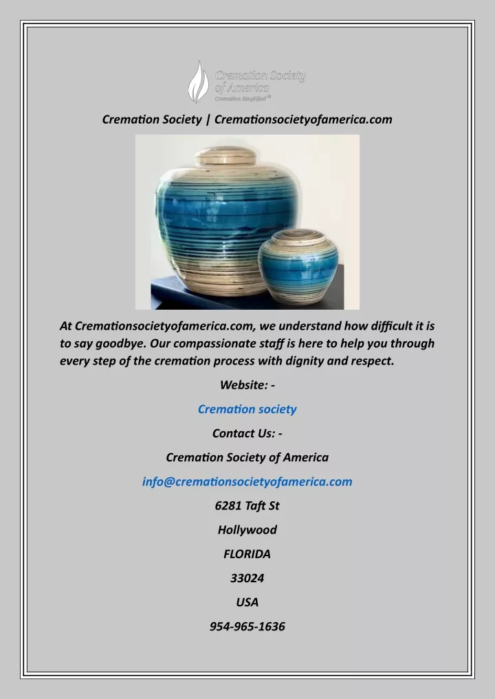 cremation society cremationsocietyofamerica com