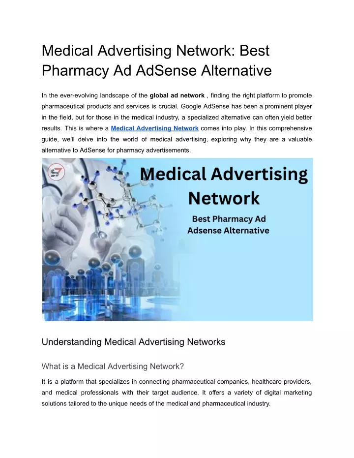 medical advertising network best pharmacy