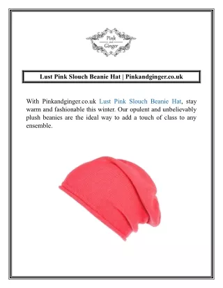 Lust Pink Slouch Beanie Hat  Pinkandginger.co.uk