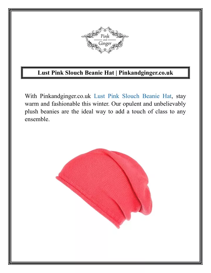lust pink slouch beanie hat pinkandginger co uk
