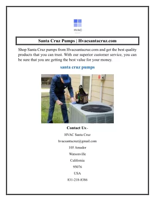 Santa Cruz Pumps  Hvacsantacruz.com