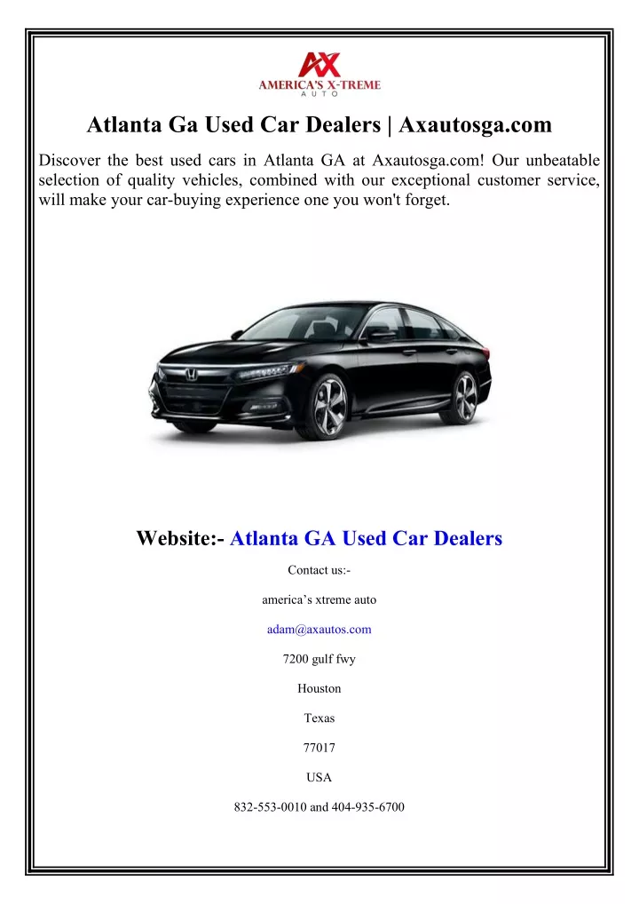 atlanta ga used car dealers axautosga com