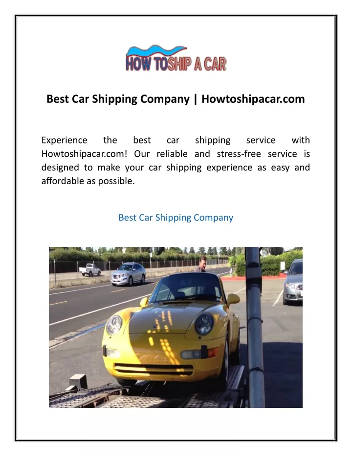 best car shipping company howtoshipacar com