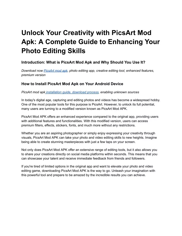 unlock your creativity with picsart