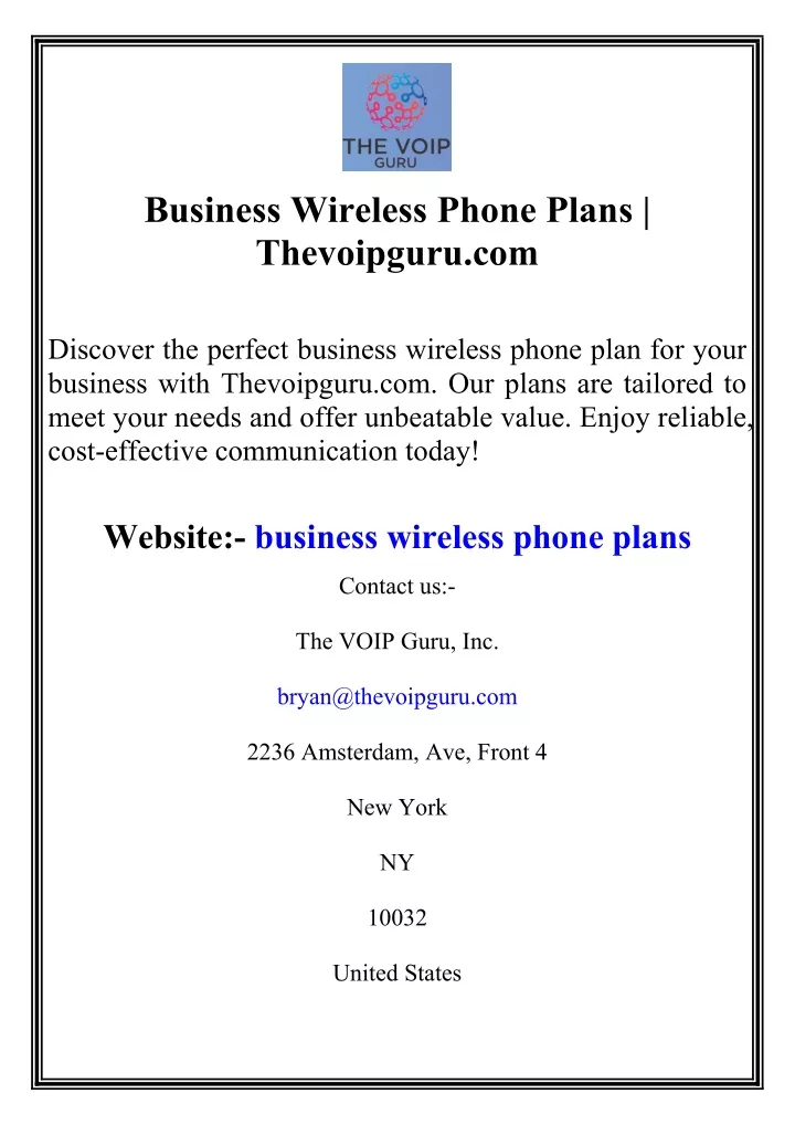 business wireless phone plans thevoipguru com