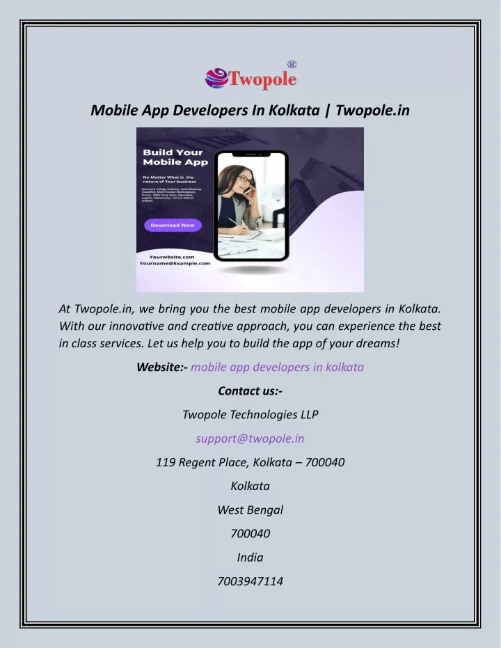 mobile app developers in kolkata twopole in