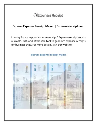 express expense receipt maker expensesreceipt com