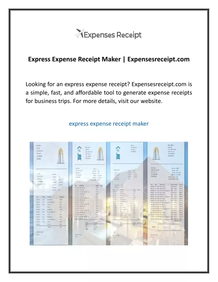 express expense receipt maker expensesreceipt com