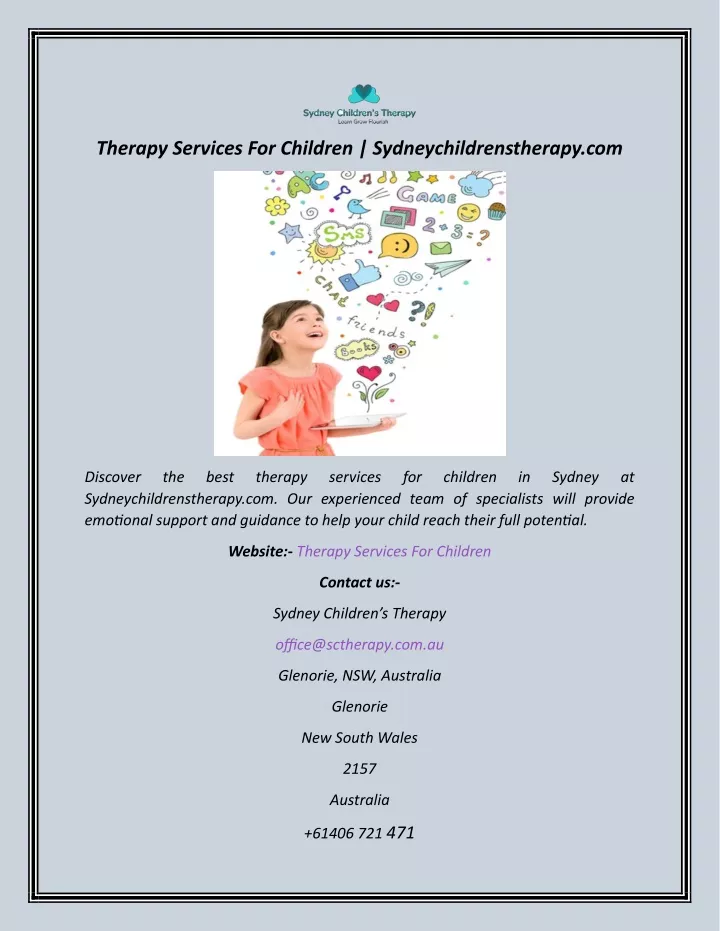 therapy services for children