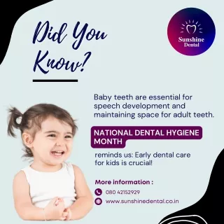 Early dental care for kids is crucial | Sunshine Dental Clinic in Whitefield