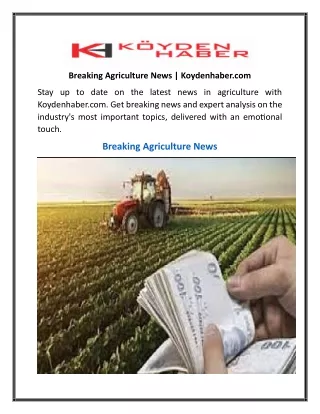 Breaking Agriculture News