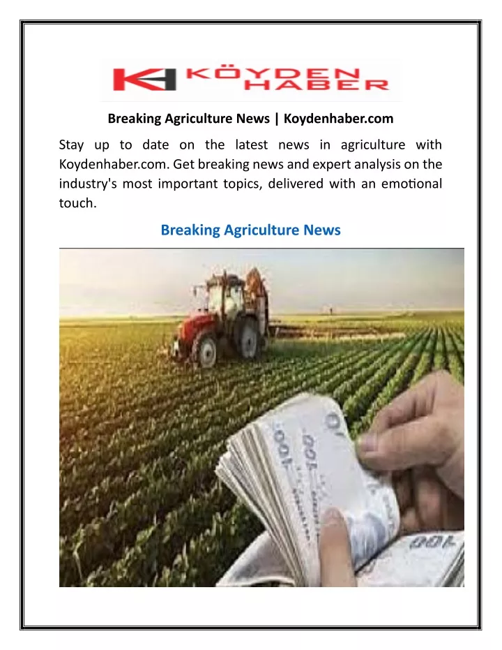 breaking agriculture news koydenhaber com