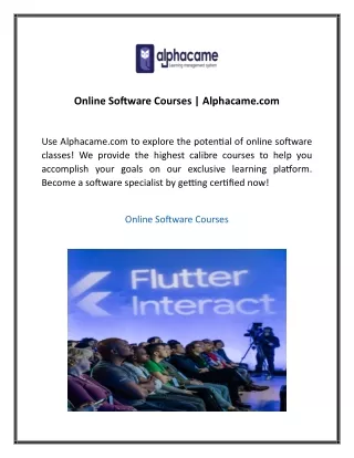 Online Software Courses  Alphacame com