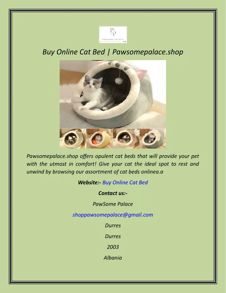 buy online cat bed pawsomepalace shop