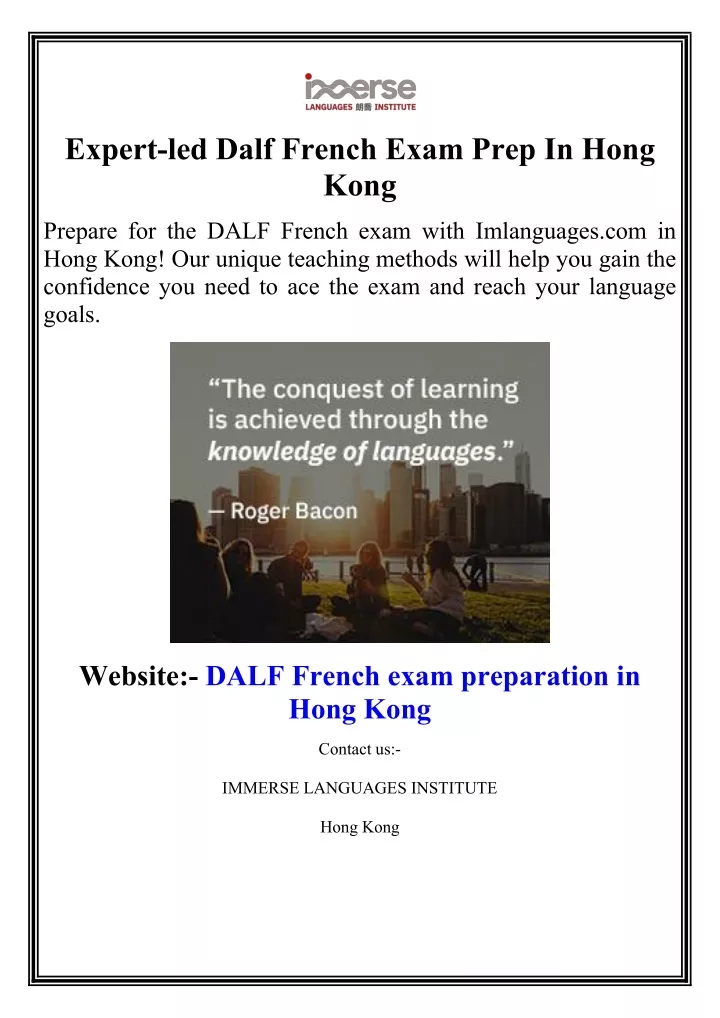 expert led dalf french exam prep in hong kong