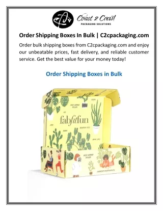 Order Shipping Boxes In Bulk