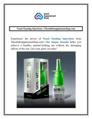 Nasal Tanning Injections  Theadultsupplementshop.com