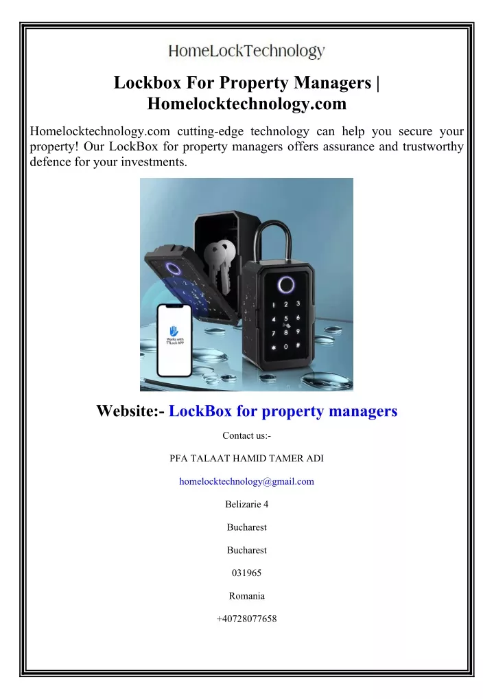 lockbox for property managers homelocktechnology